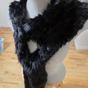 Tristan Luxurious Black Faux Fur Wrap